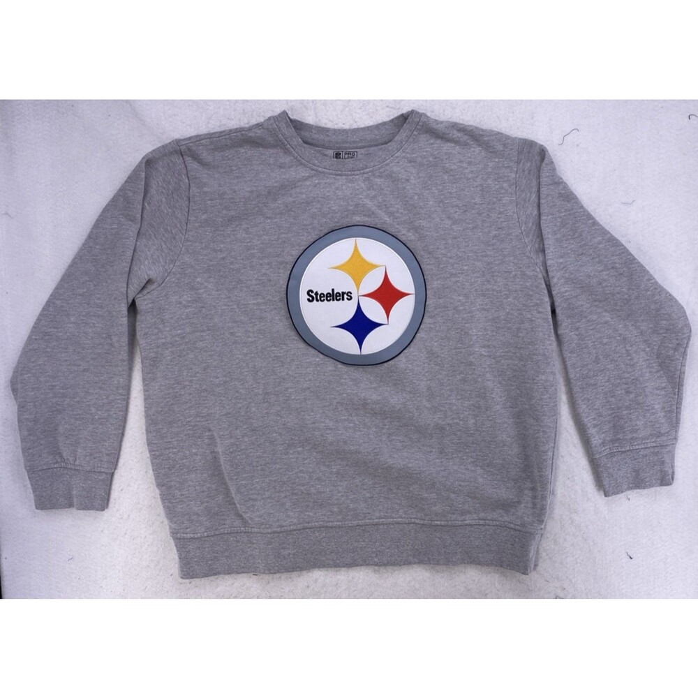 NFL Pro Line Fanatics Pittsburgh Steelers Crewneck Sweatshirt Gray Men’s 2XL